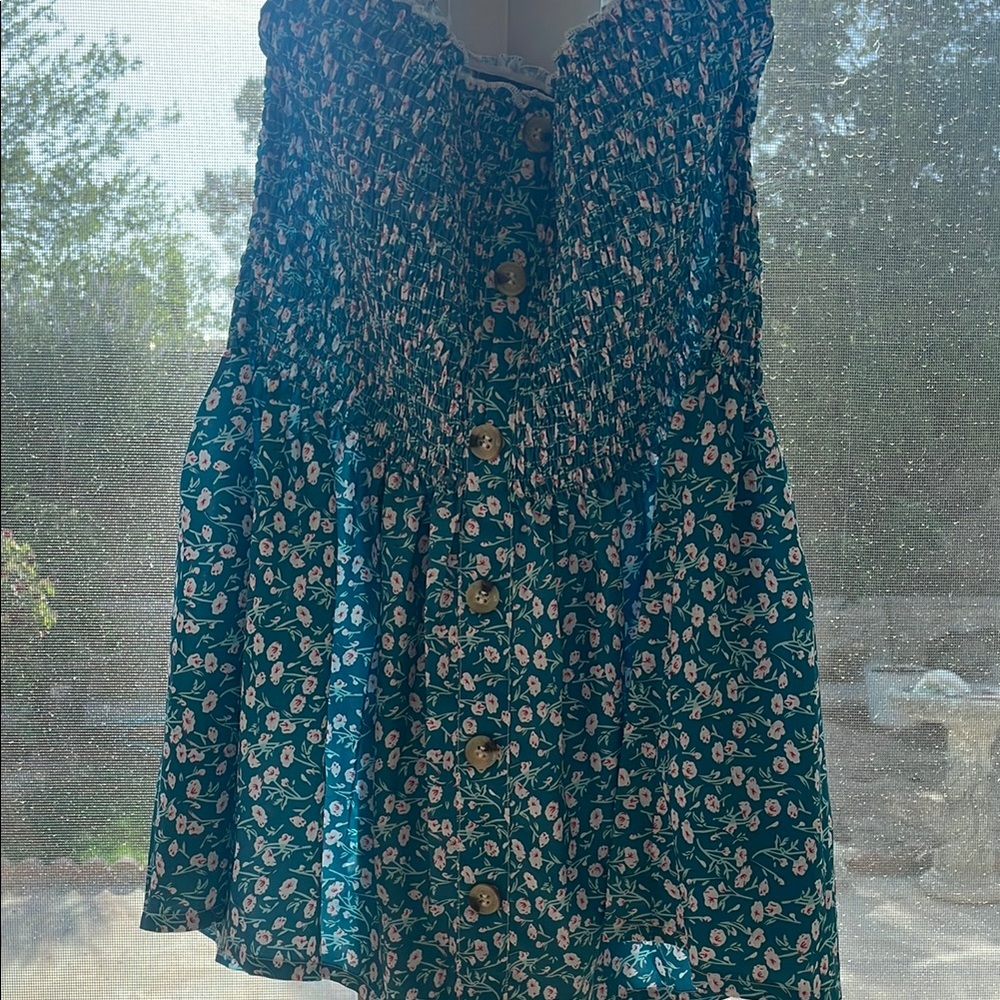 SHEIN Blue Floral Midi Dress